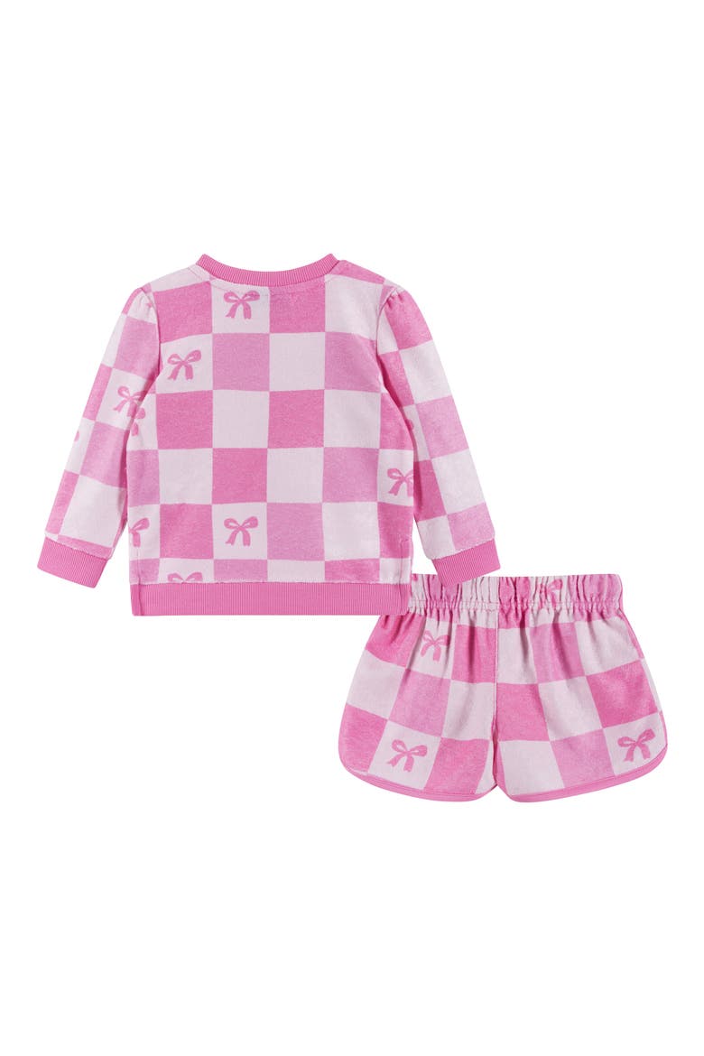 Metallic Check Top & Shorts Set, Alternate, color, CHECKERED BOW