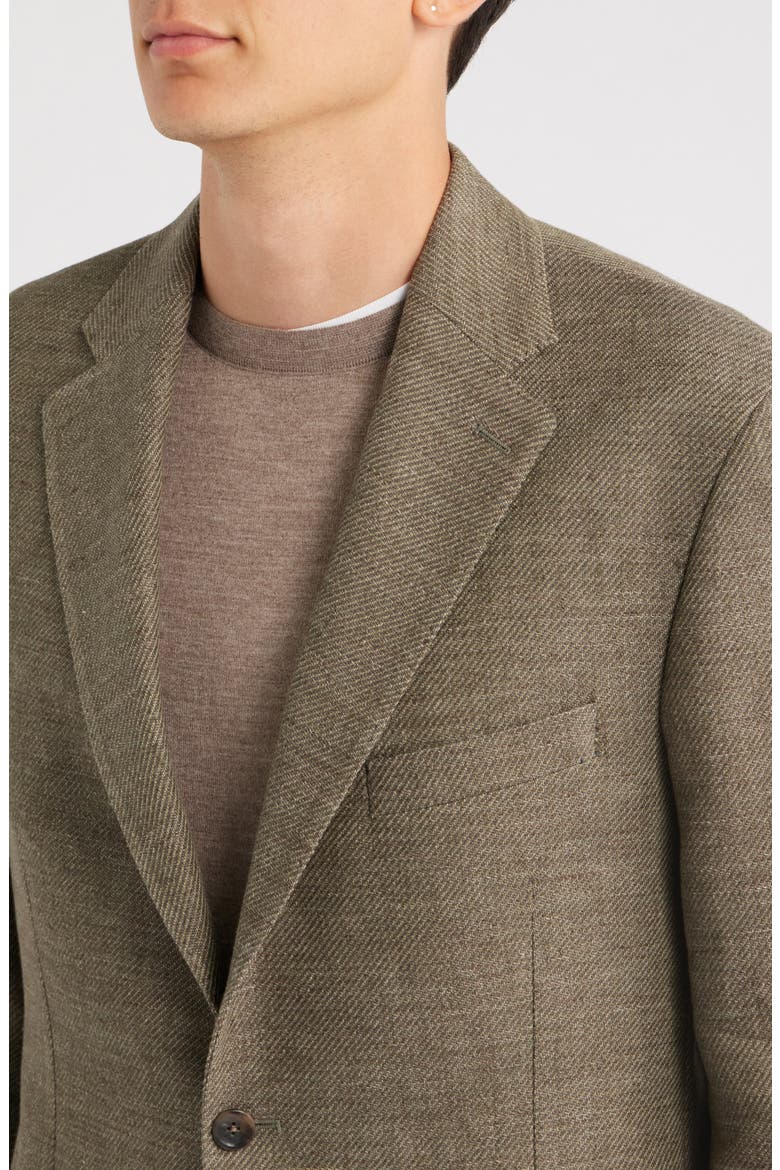 Icon Relaxed Fit Green Mélange Cotton & Linen Sport Coat, Alternate, color, GREEN
