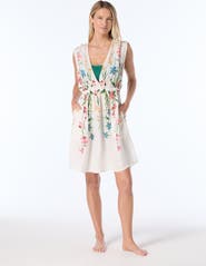 Vince Camuto Plunge Cover Up Dress Swim