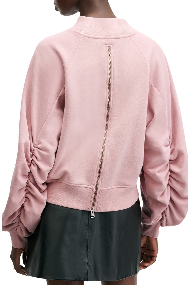 Dana Back Zip Mock Neck Sweatshirt, Alternate, color, DUSTY PINK ORCHID