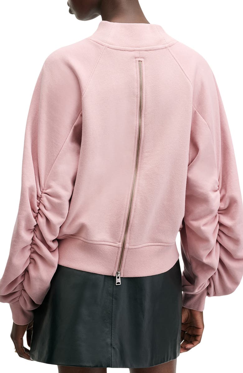 AllSaints Dana Back Zip Mock Neck Sweatshirt, Alternate, color,