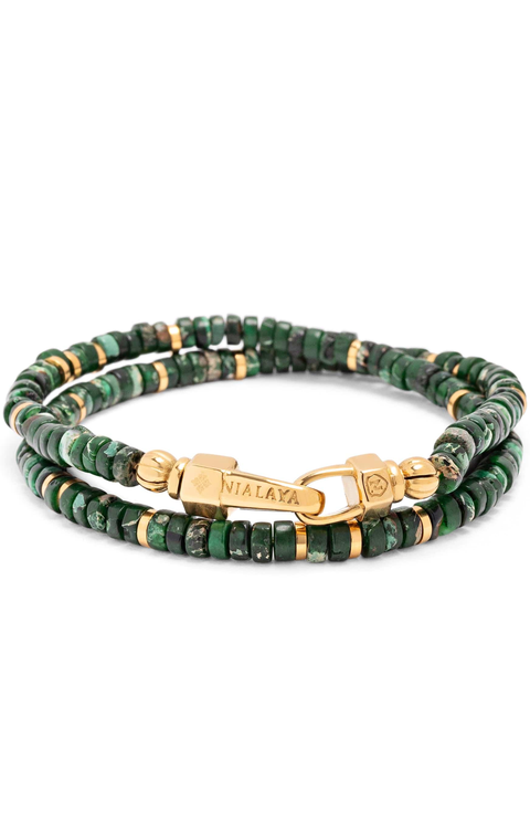 Malachite Heishi Wrap Bracelet