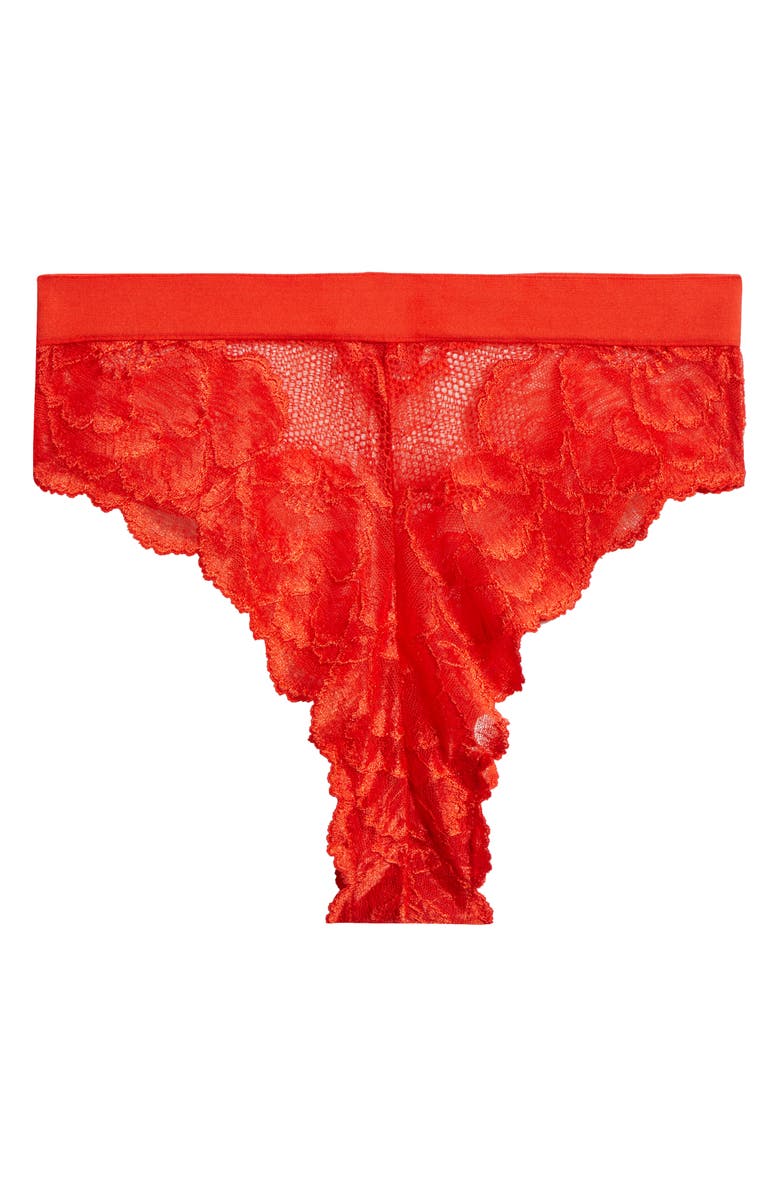 KILO BRAVA Floral Lace Briefs, Alternate, color, Tigerlily