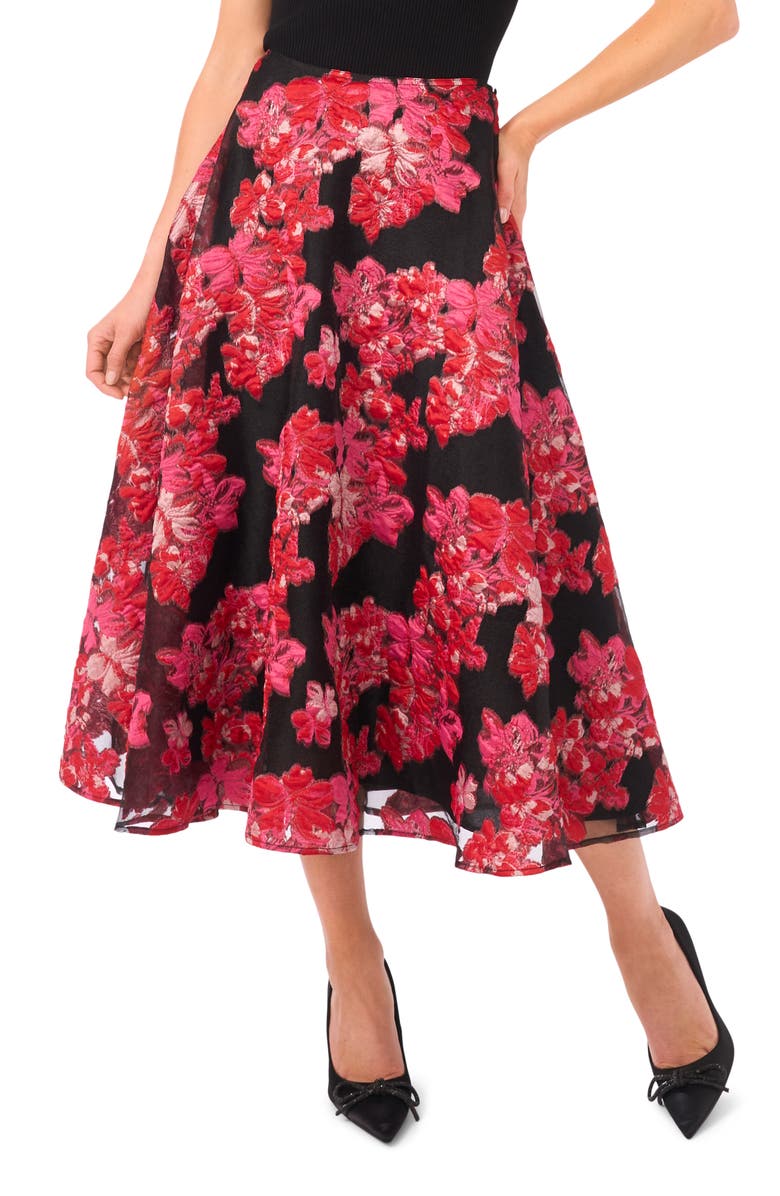 Ted Baker Fiona Floral Brocade Midi Skirt, Main, color, Legacy Pink