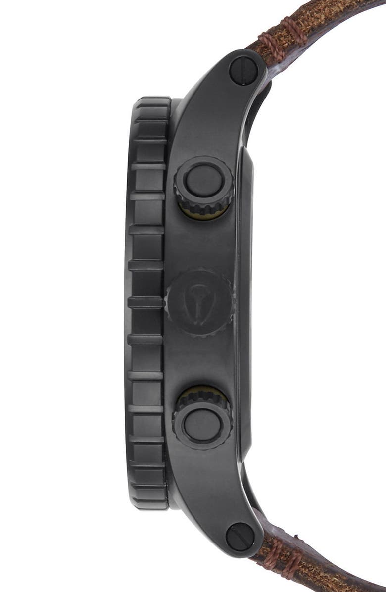Nixon 'The 48-20' Chronograph Leather Strap Watch, 48mm, Alternate, color,