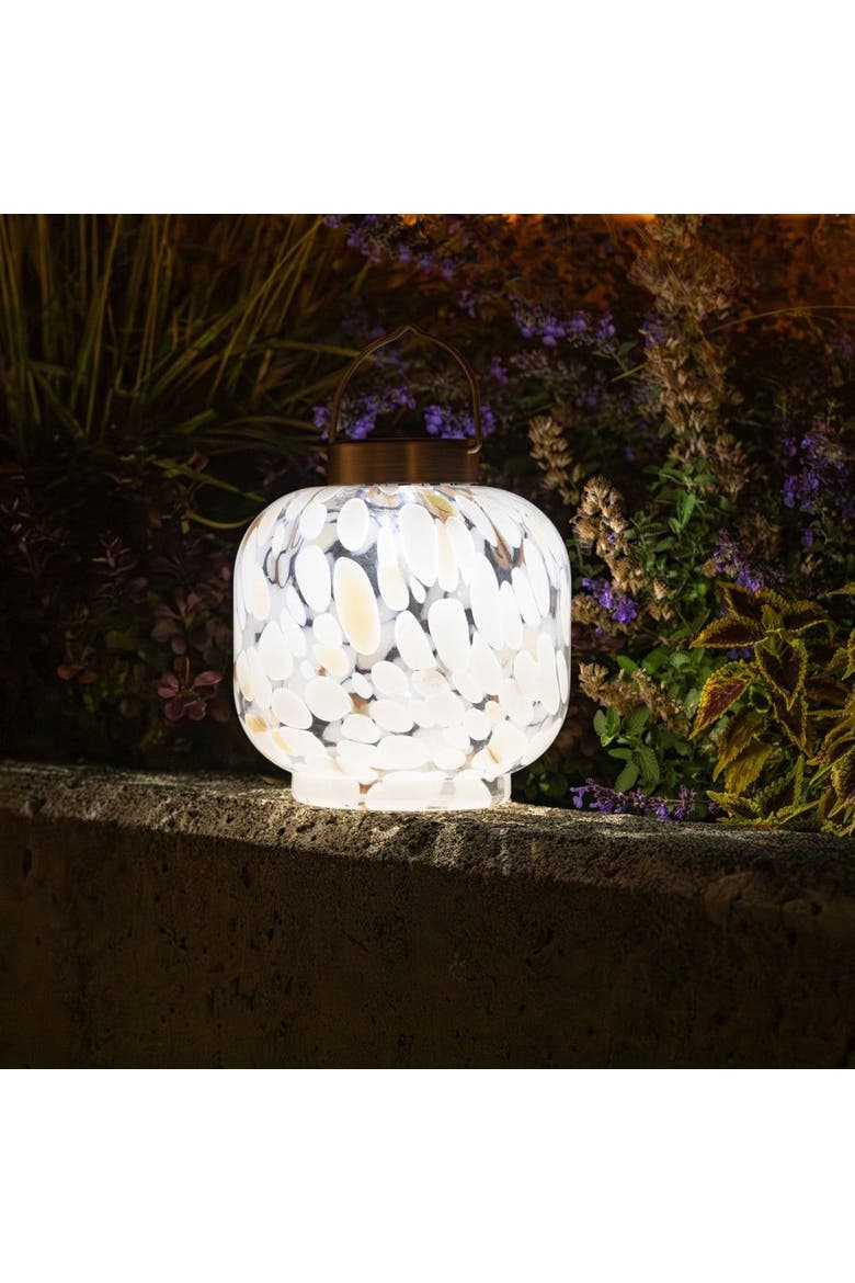 Cabin Solar Lantern Handblown Glass, Alternate, color, Toasted Marshmellow