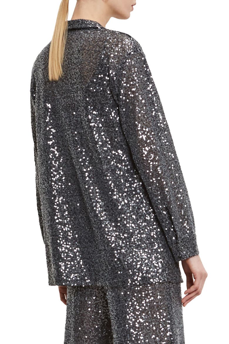 Sequin Embellished Shirt, Alternate, color, Metallic Silver