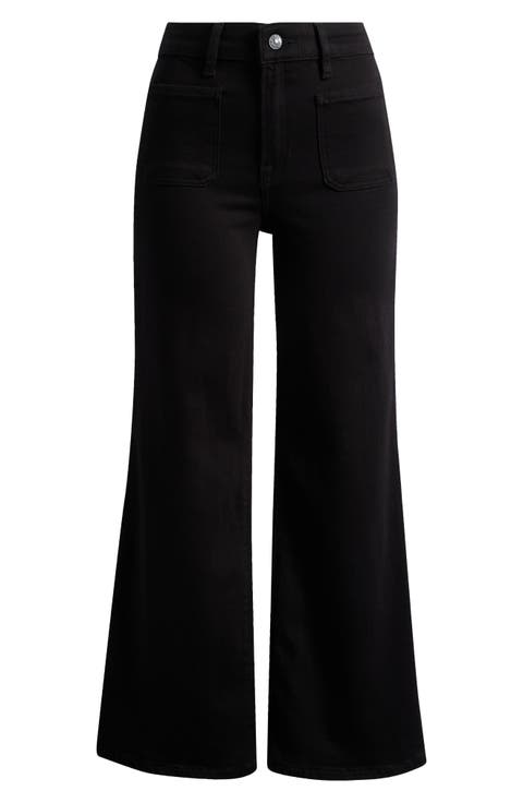 Good Petite High Waist Patch Pocket Palazzo Jeans