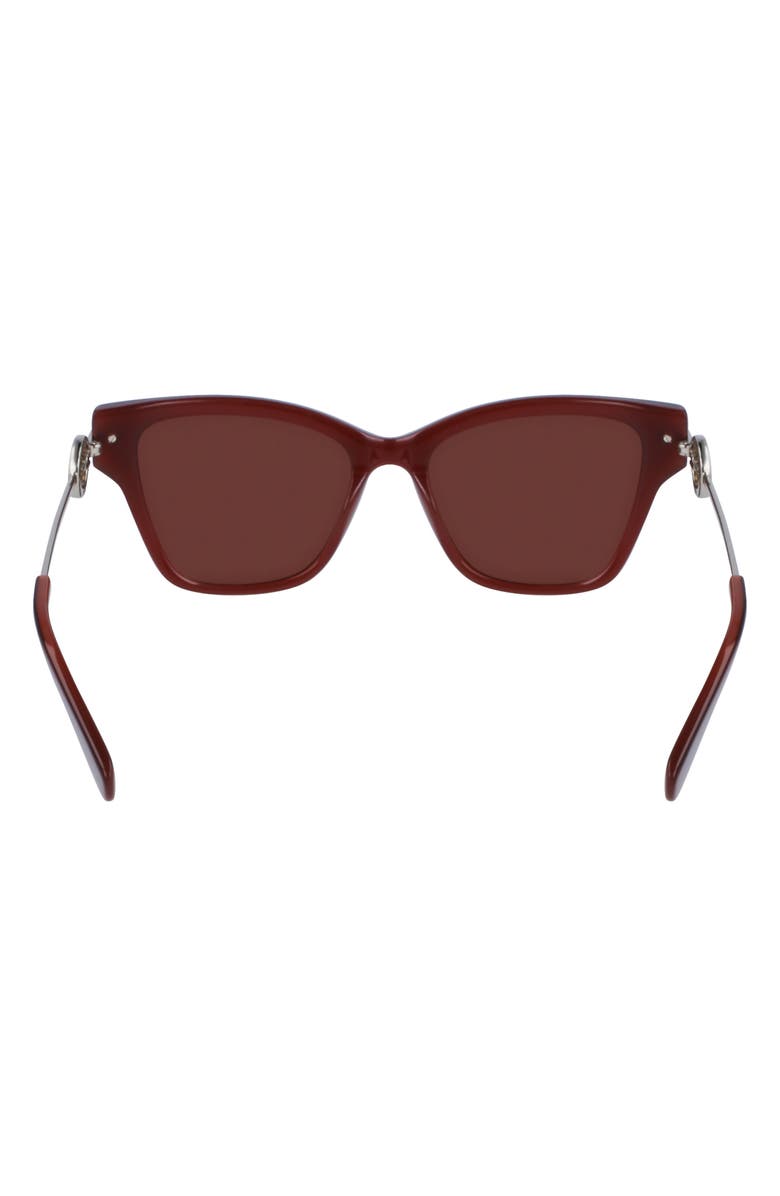 Longchamp Medallion 52mm Modified Rectangular Sunglasses, Alternate, color, Brown