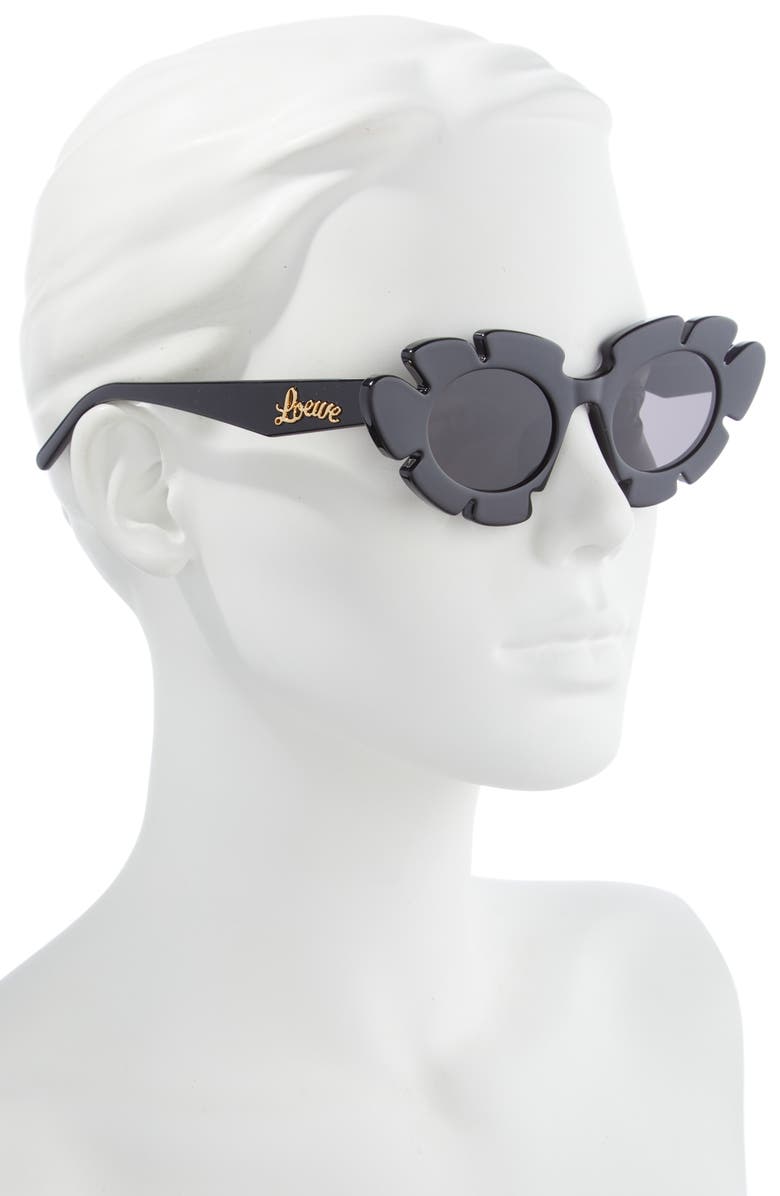 Loewe 47mm Tinted Oval Sunglasses, Alternate, color, Shiny Black / Smoke