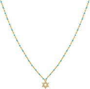 BY ADINA EDEN Colored Beaded Enamel Star Of David Necklace
