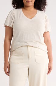 Caslon® Scallop Trim T-Shirt