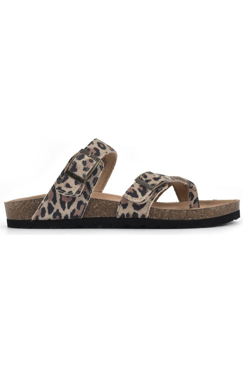 White Mountain Footwear Gracie Double Buckle Sandal, Alternate, color, Natural/E-Print/Leather