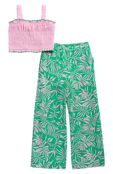 Kids' Two-Piece Palm Print Top & Pants Set (Big Kid)