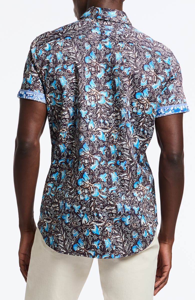 Robert Graham Beck Short Sleeve Cotton Button-Up Shirt, Alternate, color,