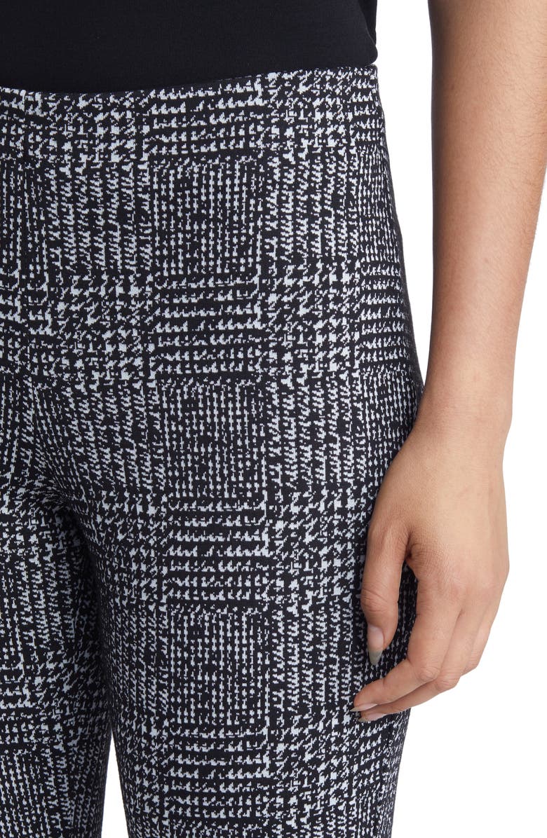 Anne Klein Plaid Jacquard Ankle Pants, Alternate, color, Anne Black/ Anne White