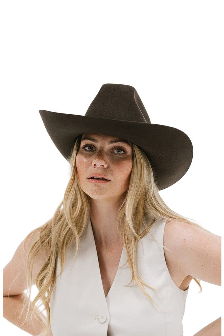 Lane Brick Top Western Hat, Alternate, color, Dark Brown