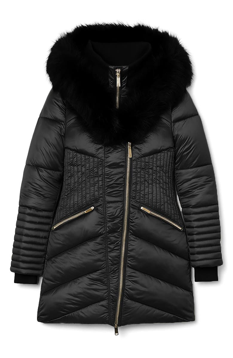 Noize Gigi-El Faux Fur Trim Hooded Parka, Alternate, color, Black