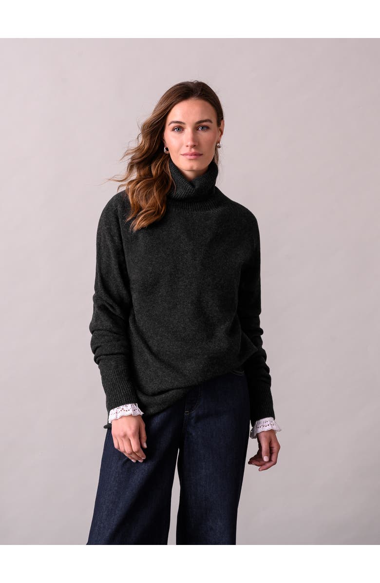 Celtic & Co. Geelong Wool Slouch Turtleneck Sweater, Alternate, color, Charcoal