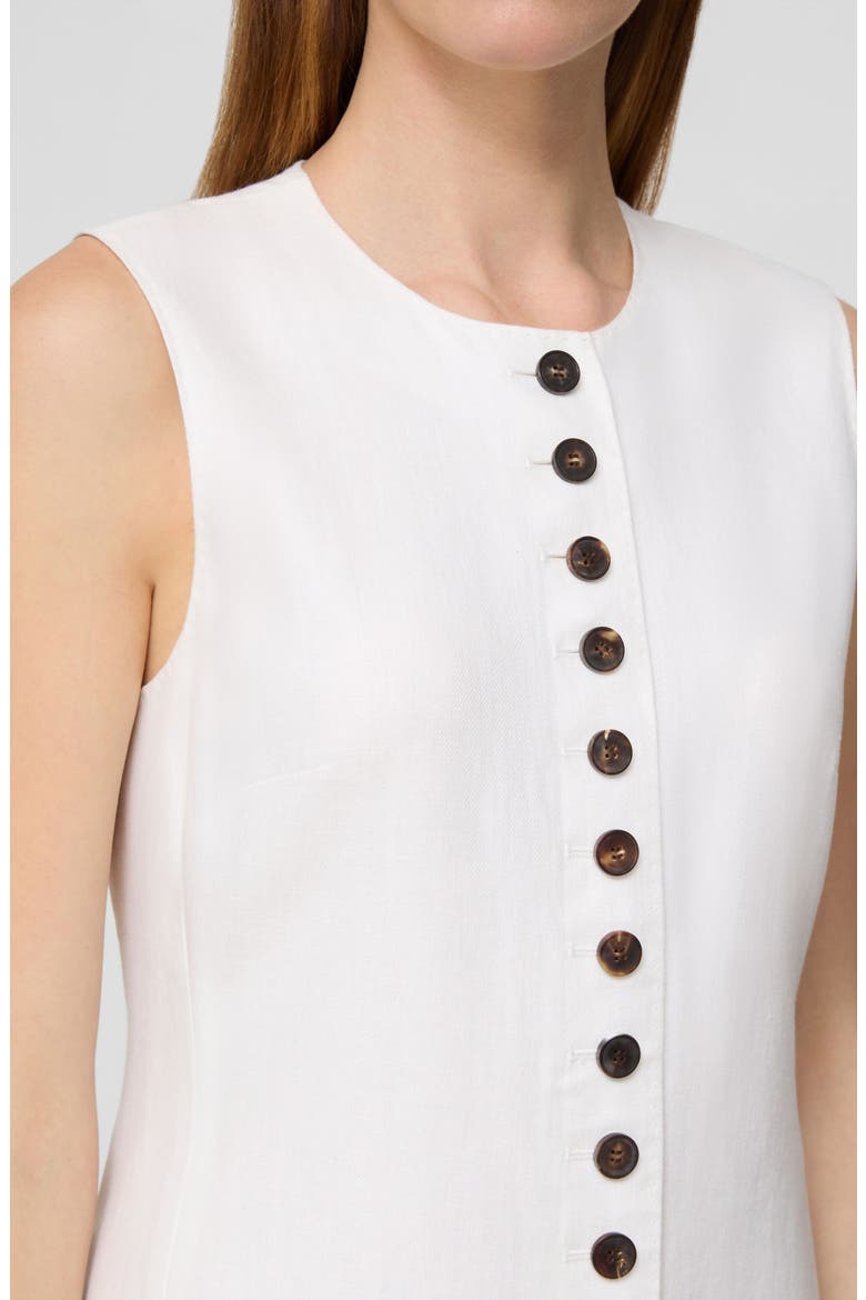 Buttoned Linen Maxi Dress, Alternate, color, WHITE
