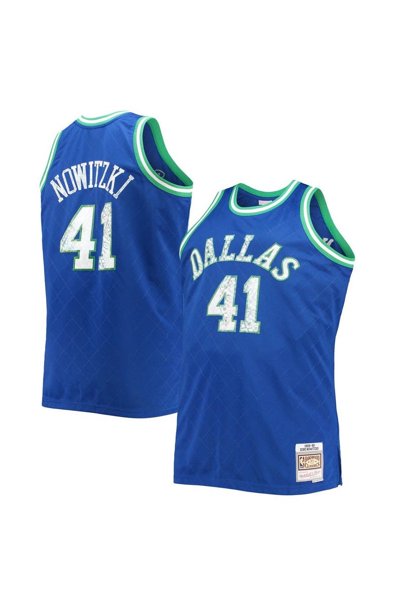 Mitchell & Ness Men's Mitchell & Ness Dirk Nowitzki Blue Dallas Mavericks Big & Tall 1998/99 NBA 75th Anniversary Diamond Swingman Jersey, Alternate, color, 