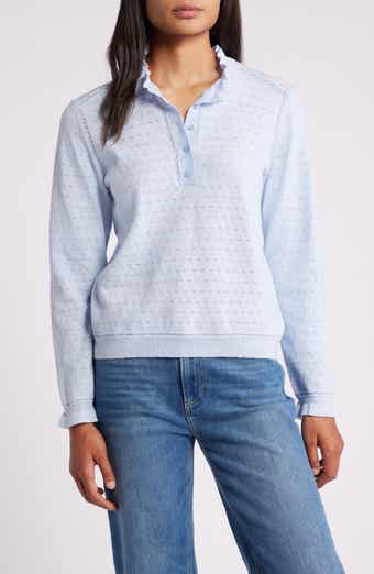 Ruffle Pointelle Sweater