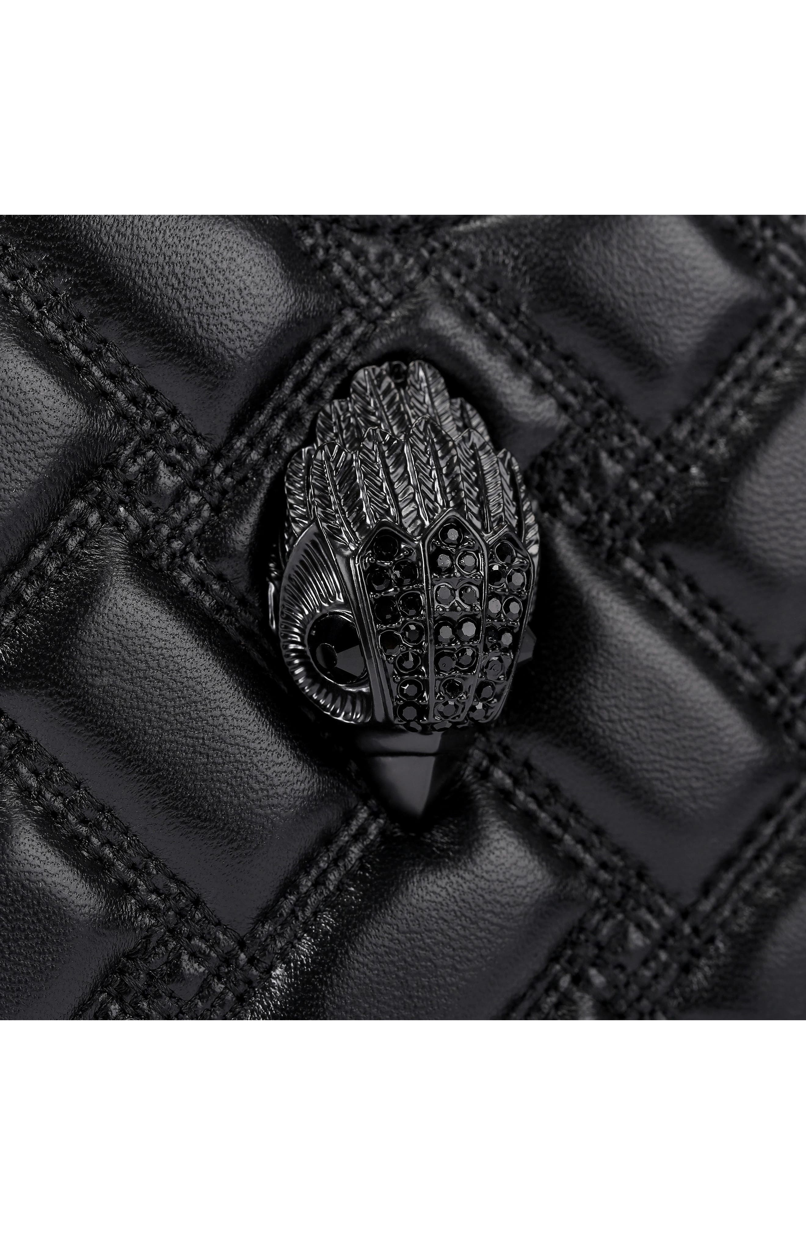 Kurt Geiger London Kensington Quilted Leather Heart Crossbody Bag, Alternate, color, Black