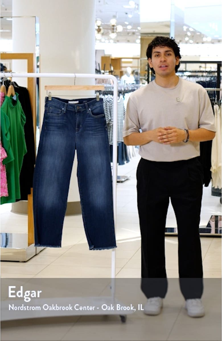 Malibu High Waist Raw Hem Crop Wide Leg Jeans, sales video thumbnail