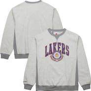 Mitchell & Ness Men's Mitchell & Ness Heather Gray Los Angeles Lakers  Vintage Logo Pullover Sweatshirt
