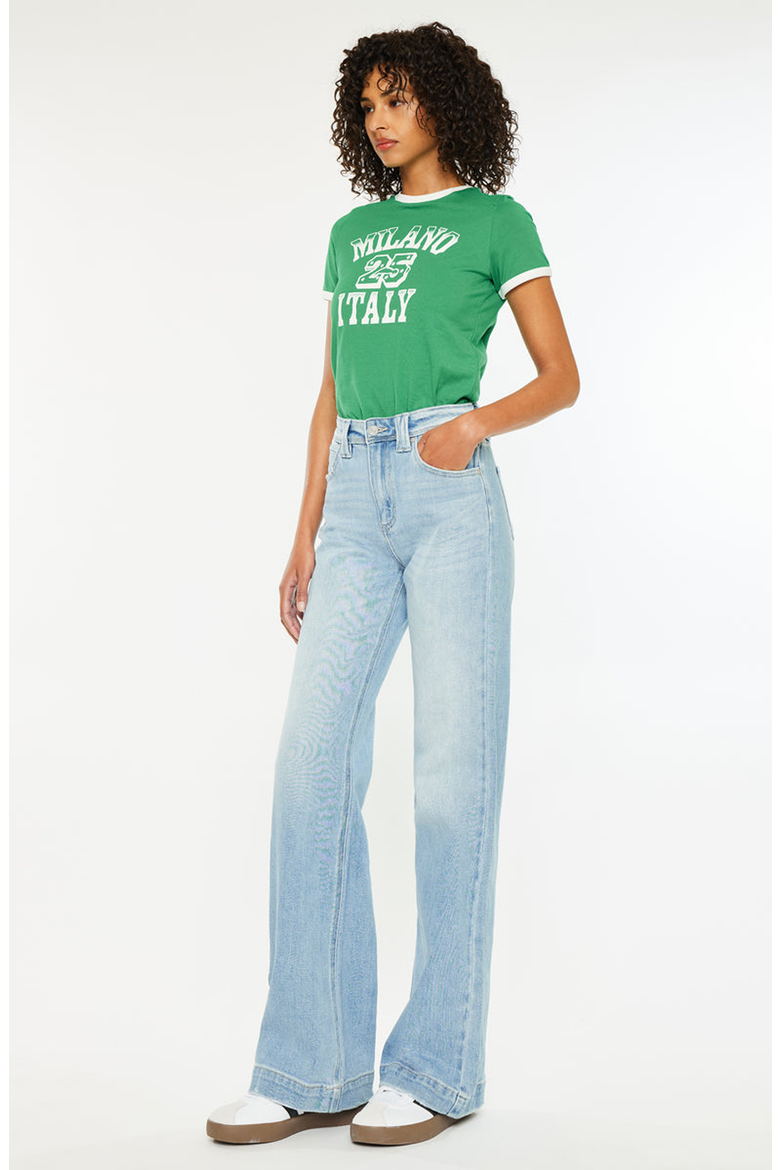 Juliany High Rise Flare Jeans, Alternate, color, Light Wash
