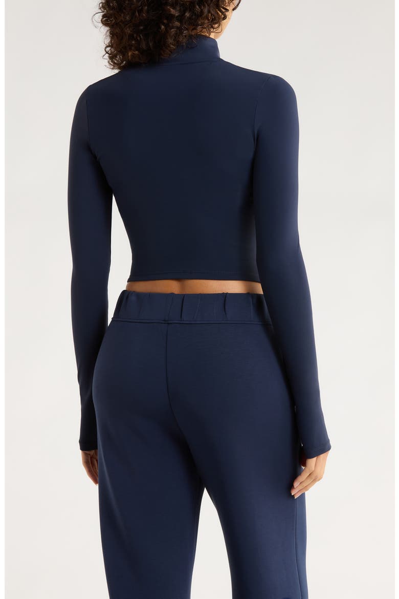 Sculpt Corset Seamed Crop Zip-Up Jacket, Alternate, color, NAVY BLAZER