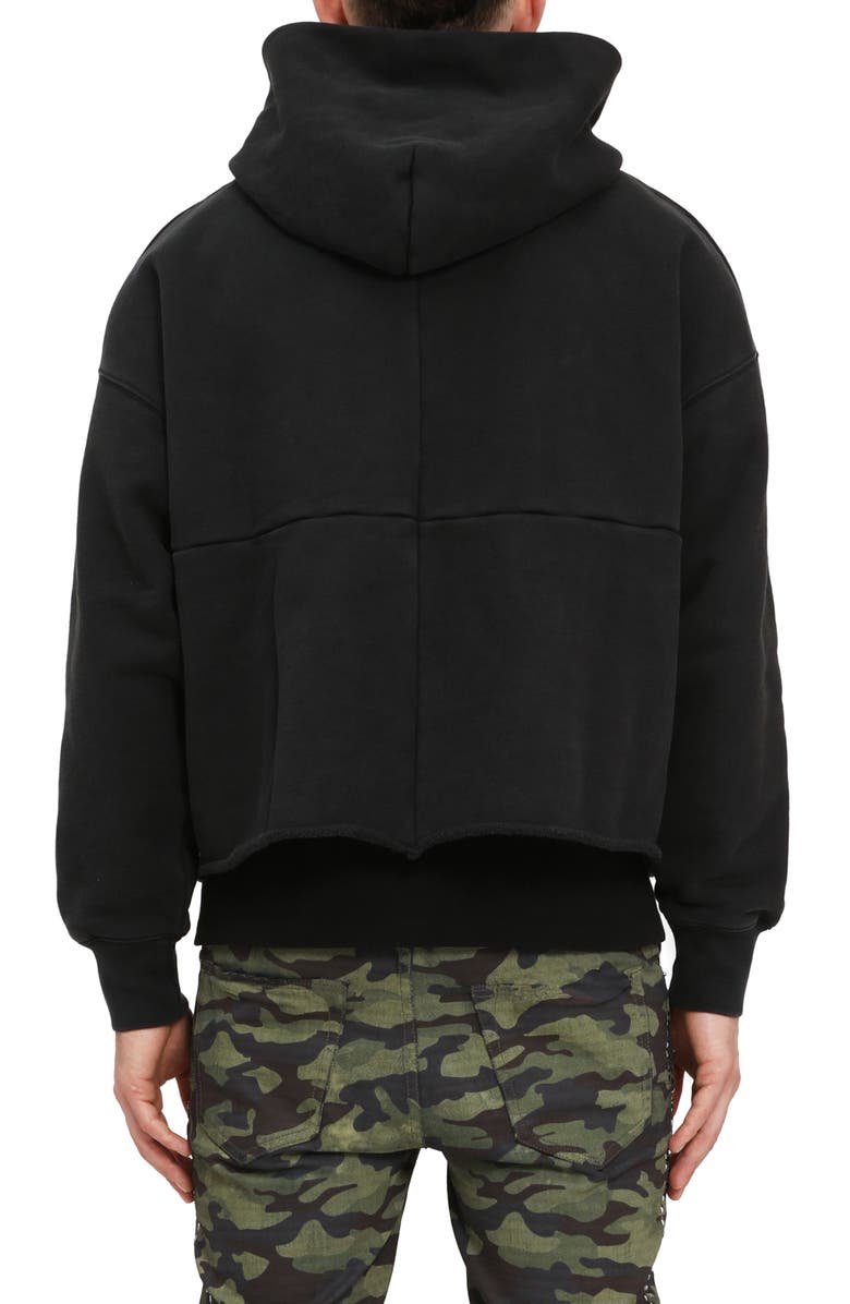 PURPLE BRAND Oversize Heavyweight Fleece Graphic Hoodie, Alternate, color, Black