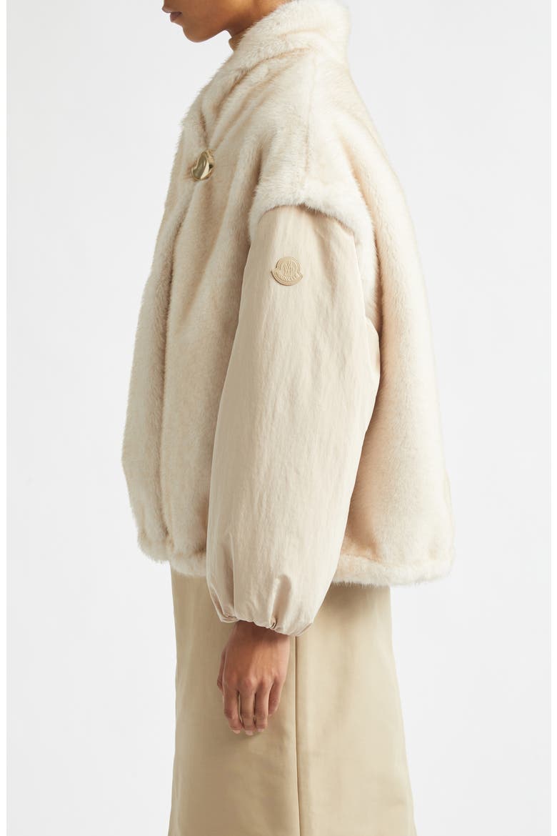 Chardonneret Layered Sleeve Fleece Jacket, Alternate, color, BEIGE