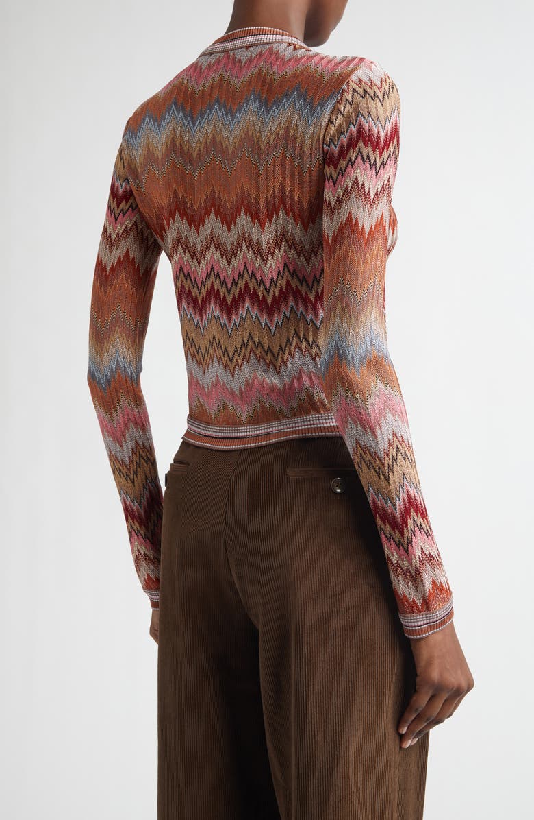 Missoni Snakeskin Pattern Chevron Cardigan, Alternate, color, Multi Camel White Pink