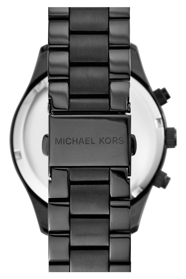 Michael Kors 'Wren' Pavé Dial Chronograph Bracelet Watch, 42mm, Alternate, color, BLACK/ GOLD