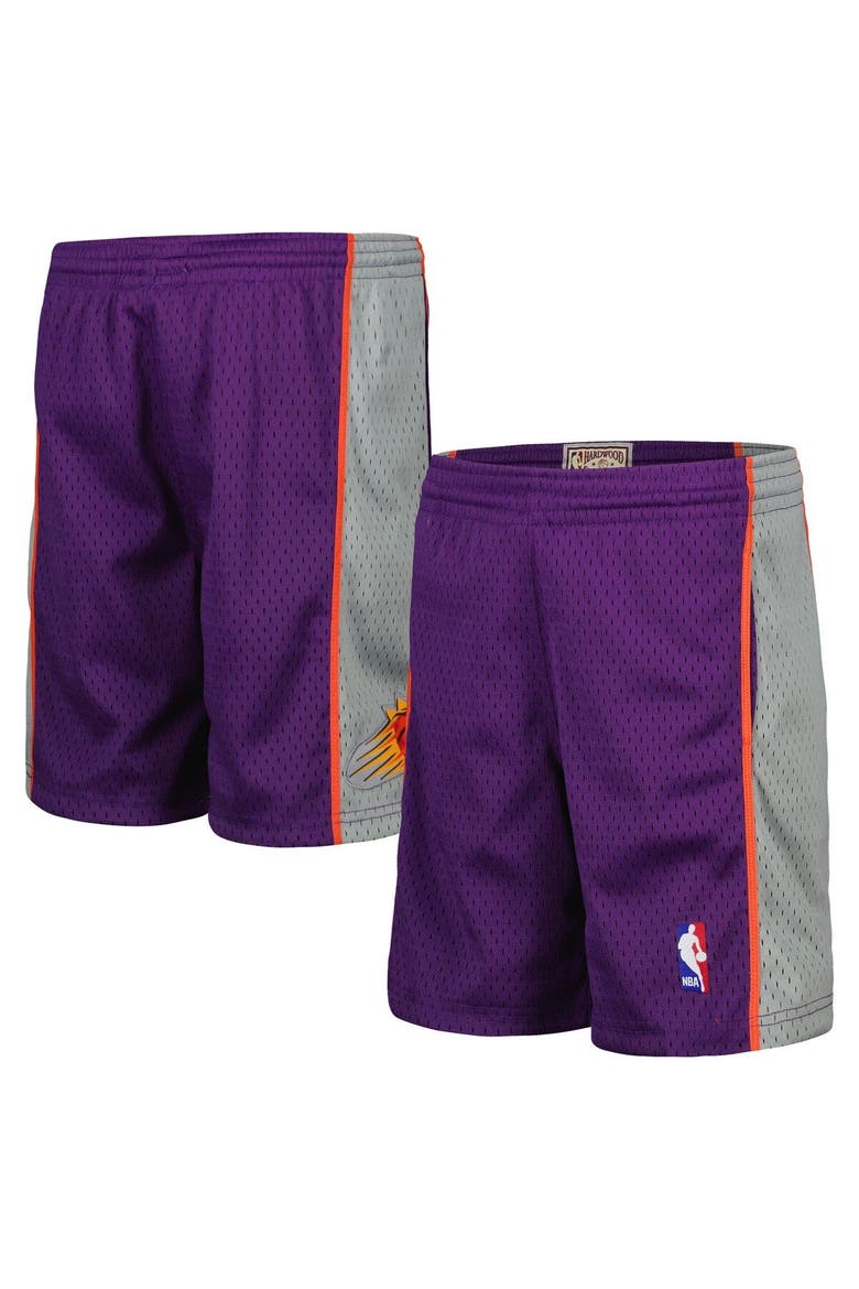Youth Mitchell & Ness Purple Phoenix Suns Hardwood Classics Swingman Shorts, Main, color, Purple