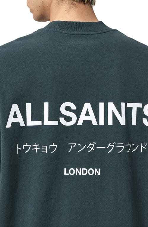 Allsaints Underground Oversize Graphic T-shirt In Blue