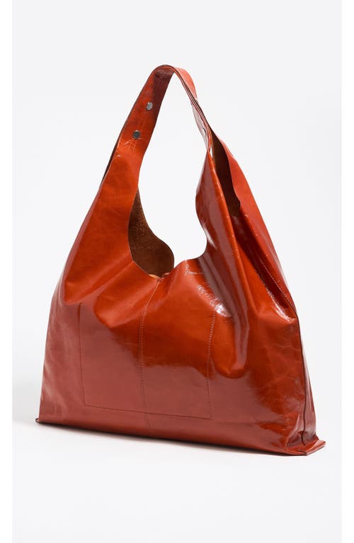 Bimba Y Lola Leather Maxi Bikini Paper Bag In Orange