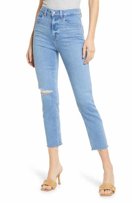 PAIGE Sarah Slim Crop Raw Hem Jeans