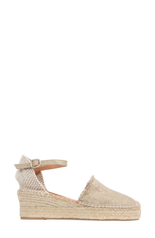 Patricia Green Sahara Ankle Strap Espadrille Wedge In Natural Metallic