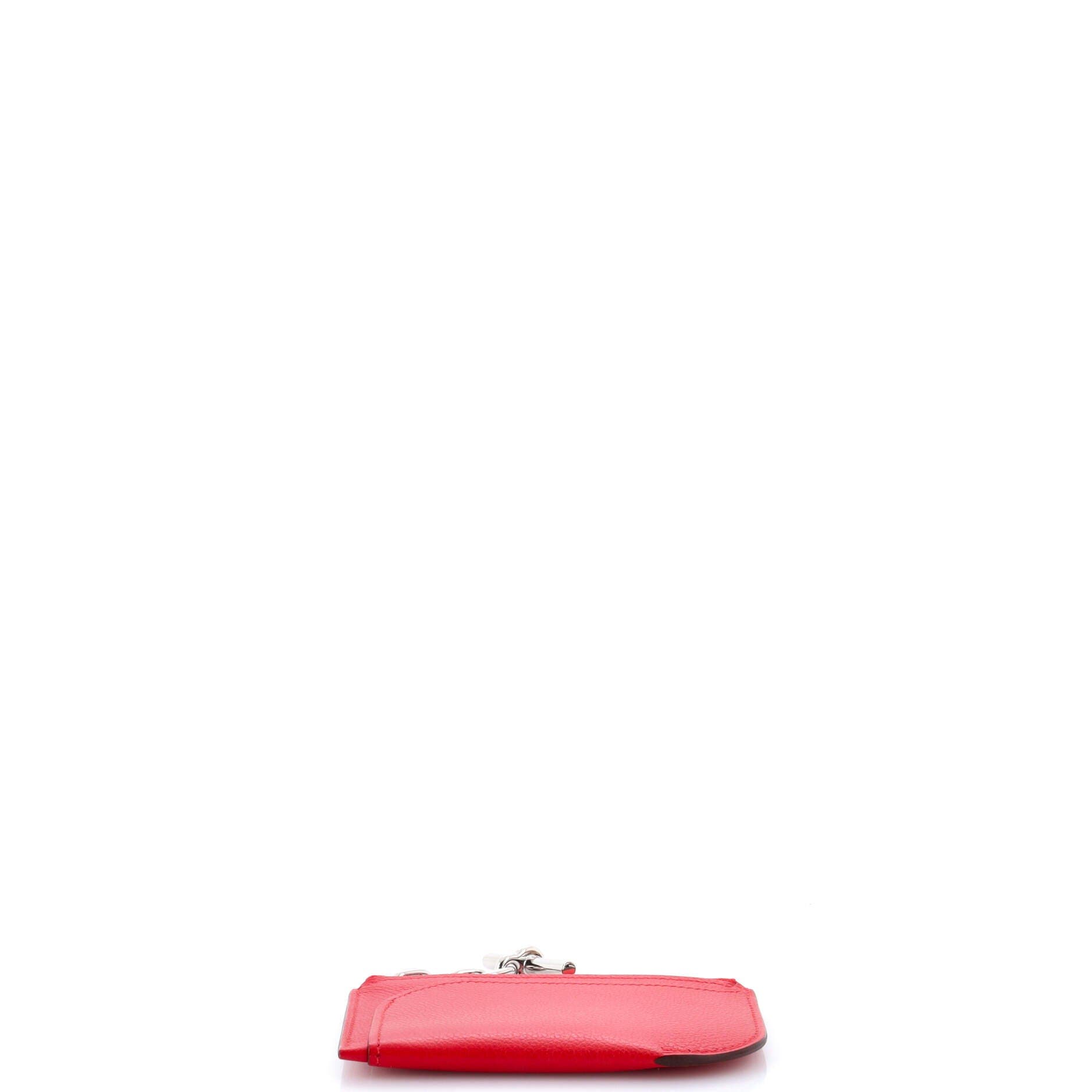 Pre-Owned Hermes Strap Card Holder Evercolor, Alternate, color, Rouge De Coeur