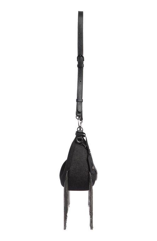 Stuart Weitzman Crescent Crystal Fringe Crossbody Bag