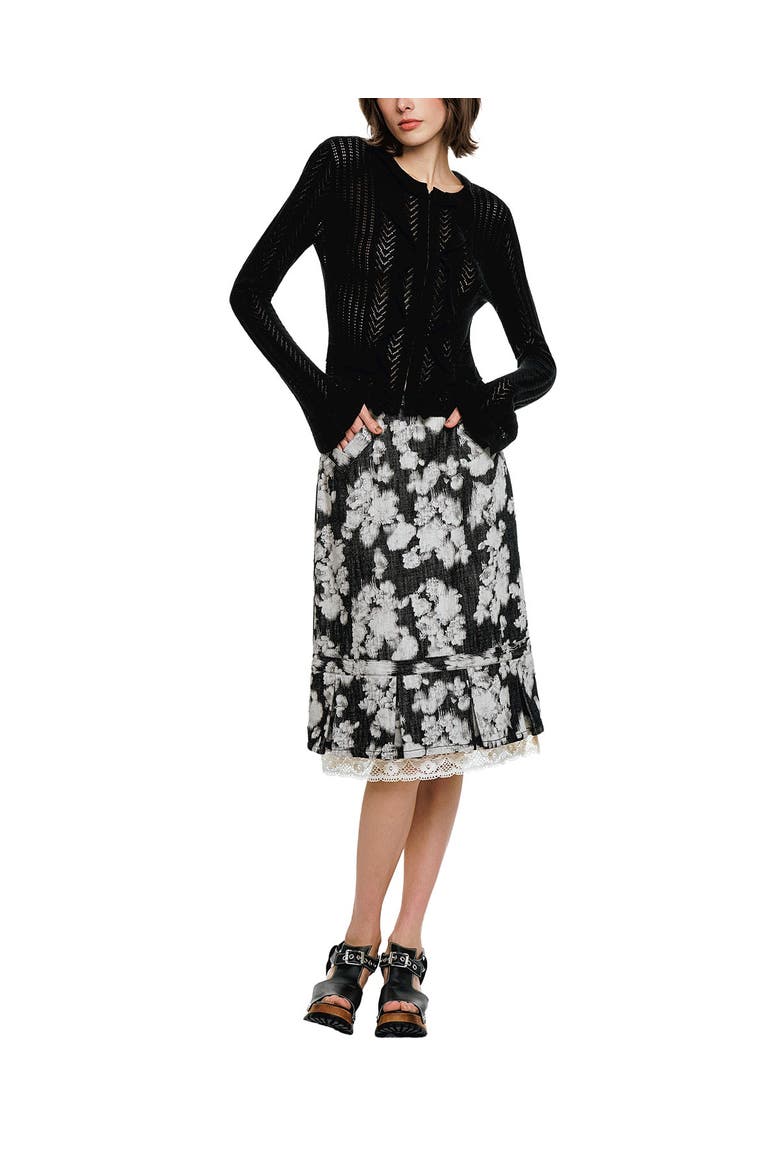 Victorian Pointelle Cardigan, Alternate, color, Black