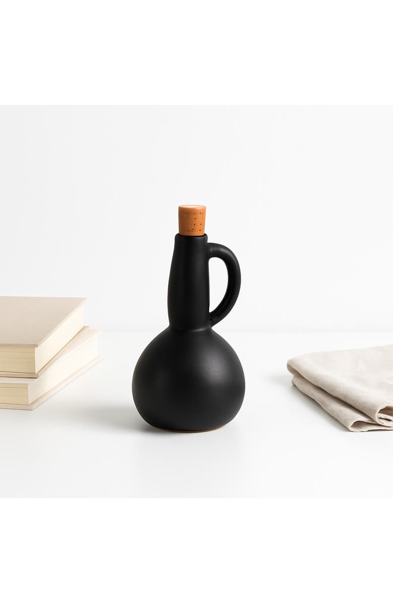 Gharyan Stoneware Dadasi Olive Oil Dispenser, Alternate, color, Matte Black