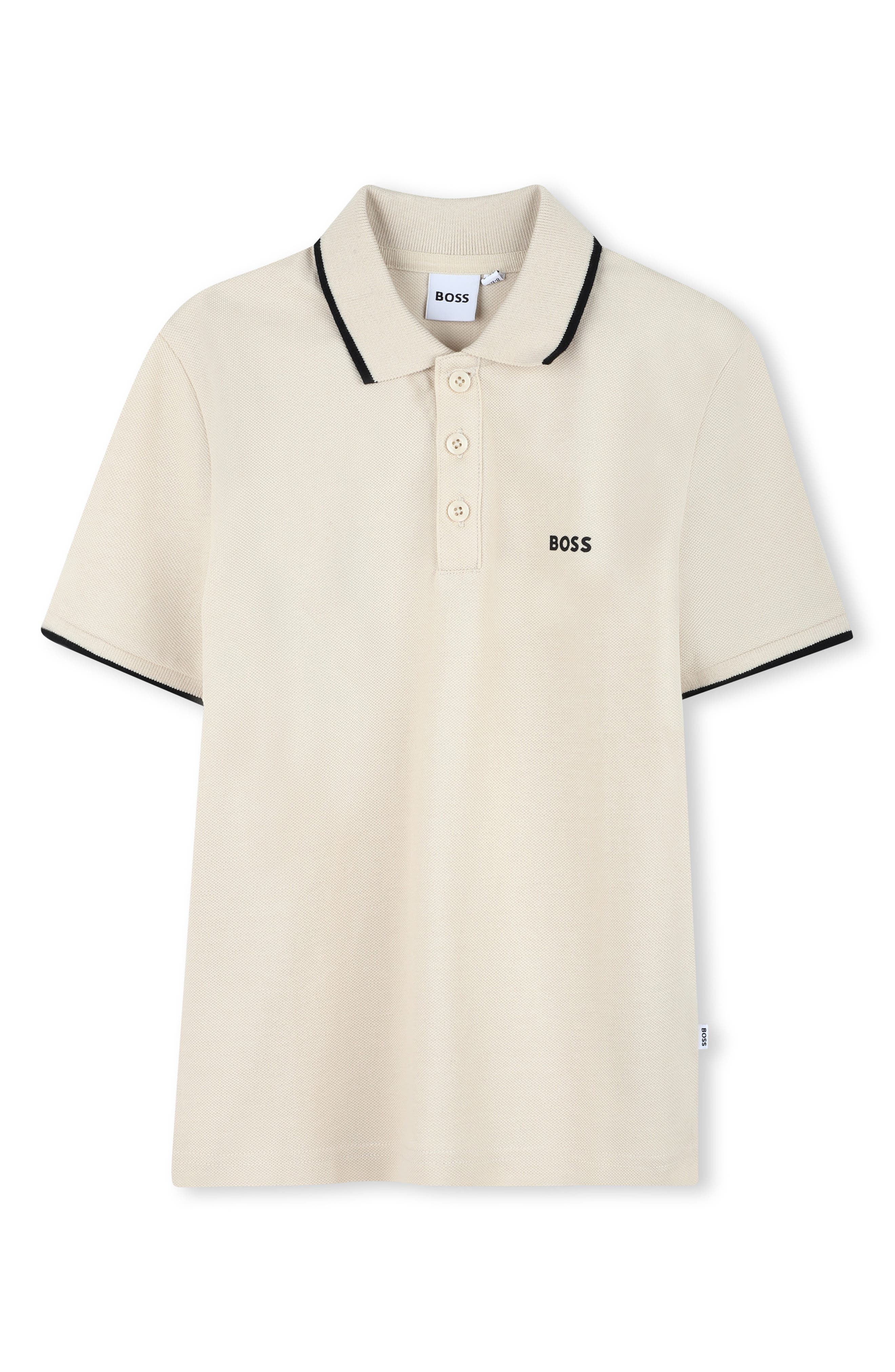 BOSS Kidswear Kids' Tipped Stretch Cotton Piqué Polo