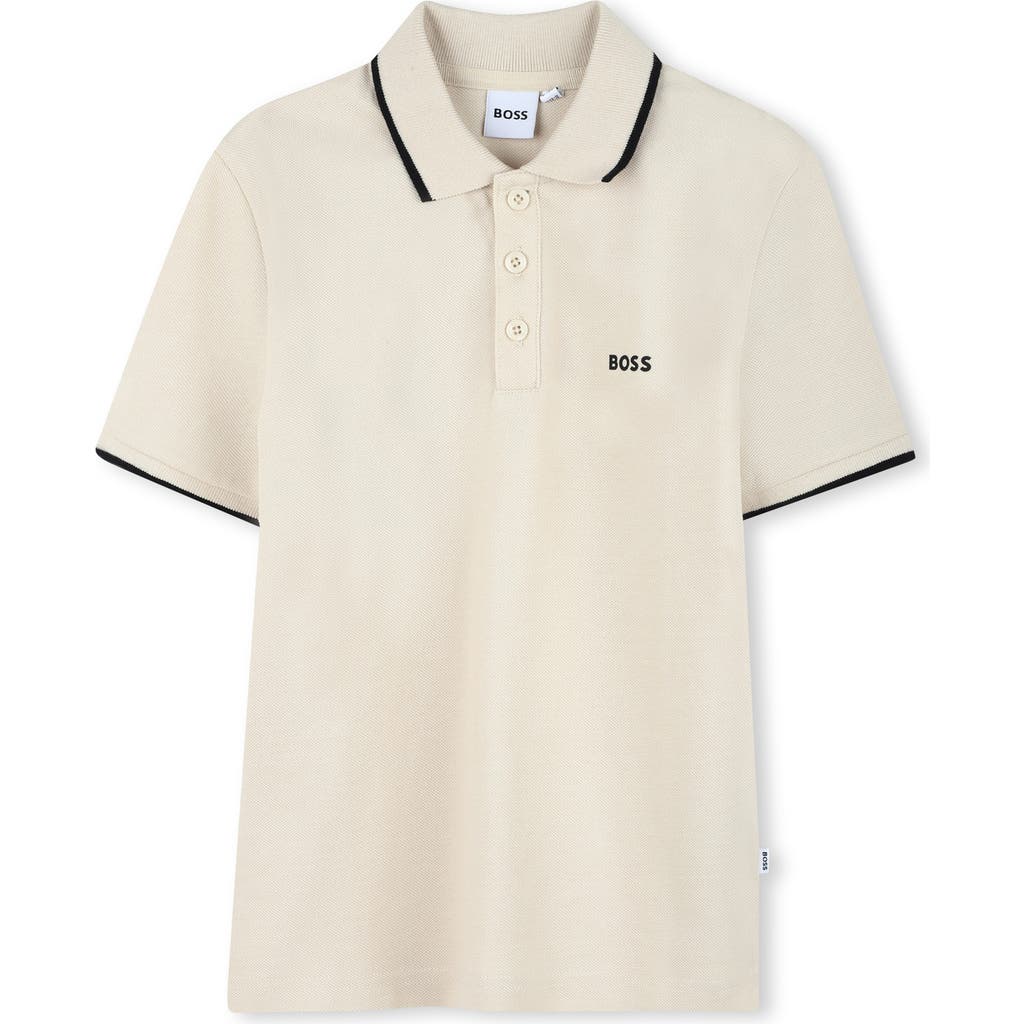 Bosswear Short-sleeve Logo-detail Polo Shirt In Neutral