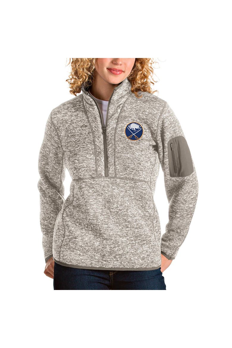Women's Antigua Oatmeal Buffalo Sabres Fortune Half-Zip Sweatshirt, Main, color, Oatmeal
