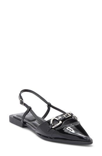 Wild Diva Lounge Astor Slingback Flat In Black