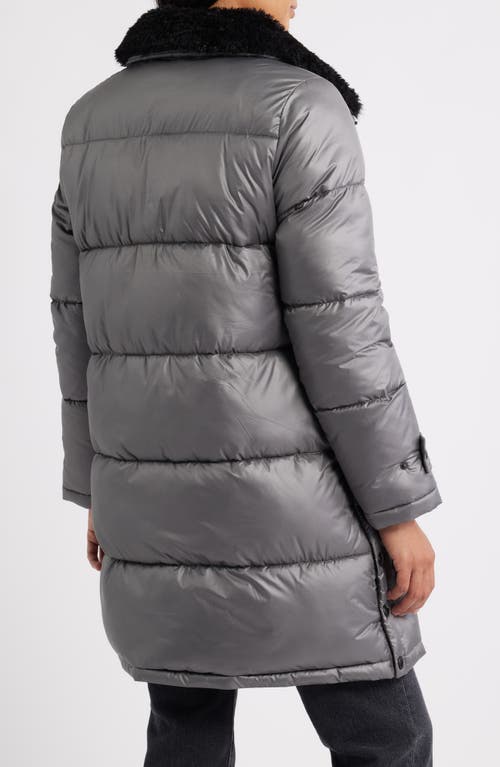 Sam Edelman Puffer Coat With Removable Hood In Gray
