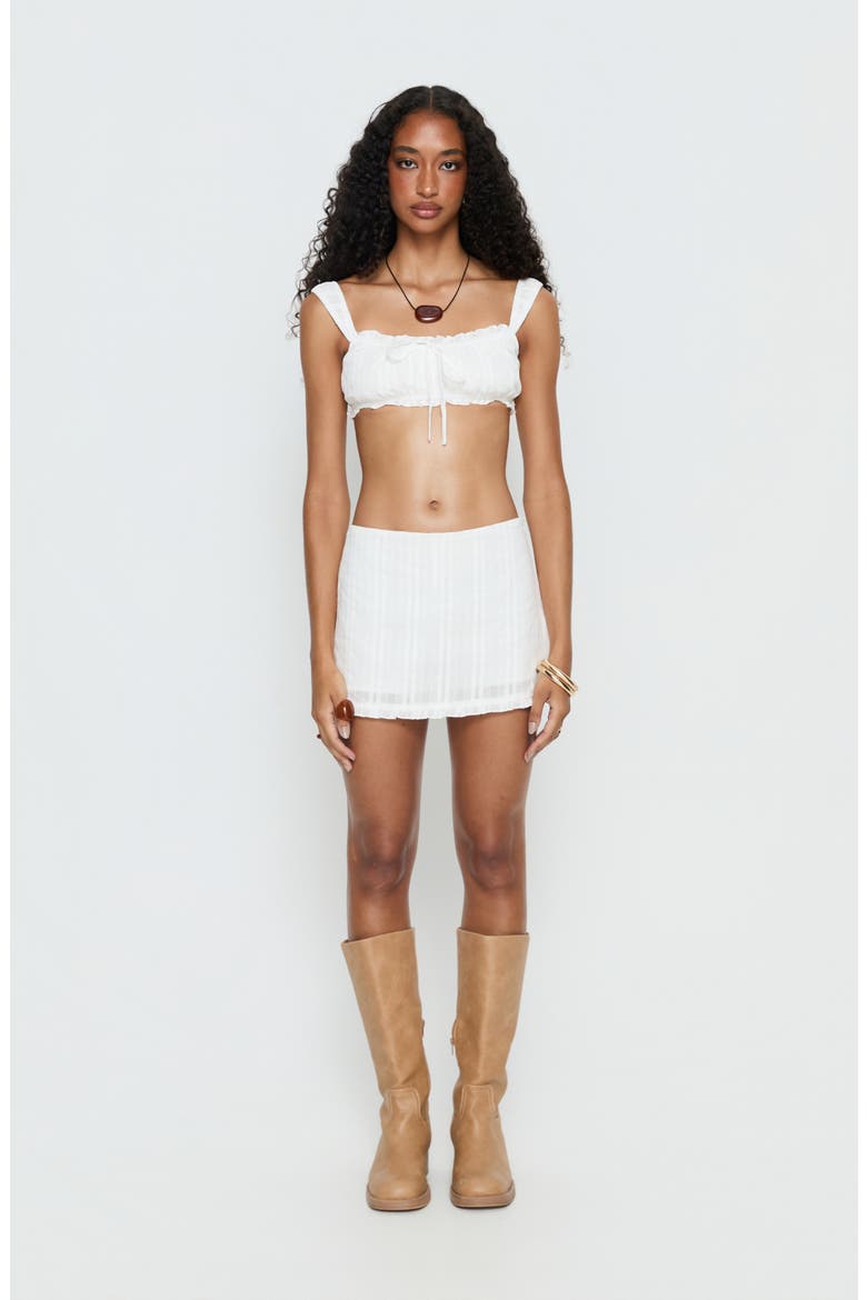 Nyelle Frill Cotton Skort, Alternate, color, WHITE